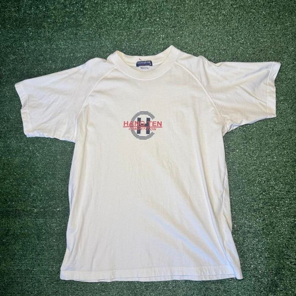 Hang-ten Men's White and Cream T-shirt